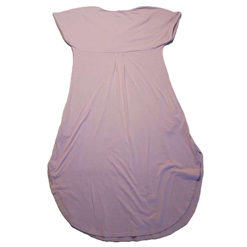 Ekouaer Women's L  Sleep Dress V Neck Short Sleeve Nightgown Pockets - Picture 2 of 9